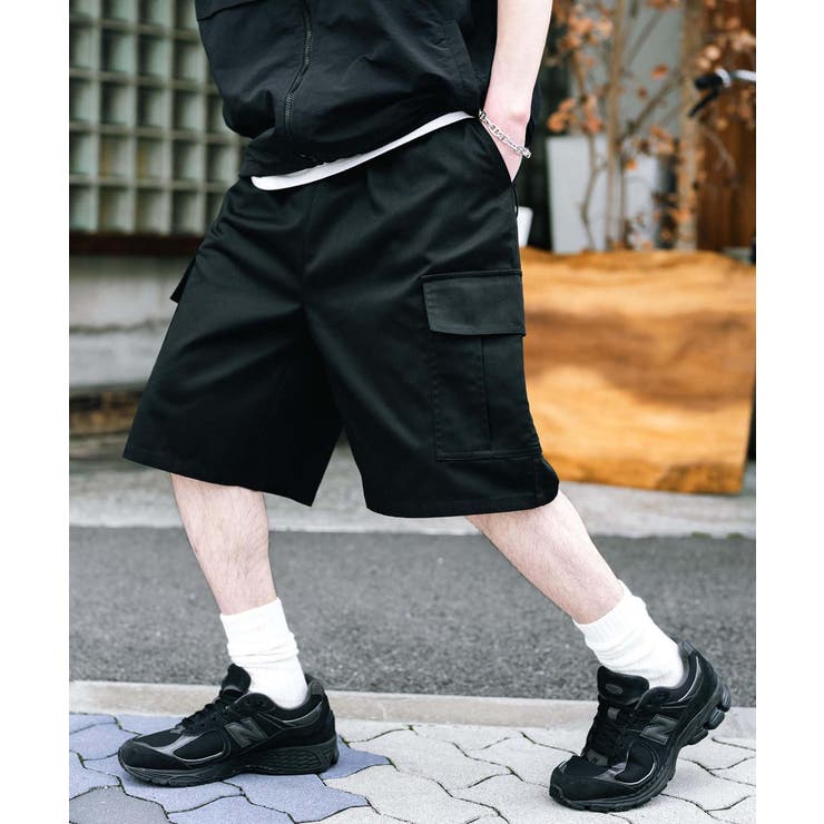 Rocky Monroe カーゴパンツ ワイド ショート メンズ レディース ハーフ イージー ...