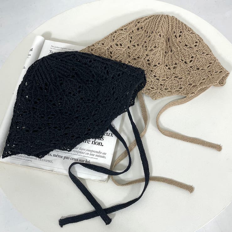 non-hedge ヒモツキクロシェハット 帽子