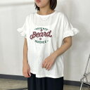 non-hedge 袖フリルプリントTシャツ トップス