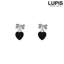 LUPIS 【S925ポスト】リボン×ハートモノトーンピアス アクセサリー