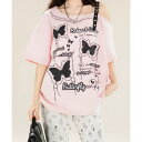 HOOK 【HOOK】for girls バタフライリボンTシャツ トップス