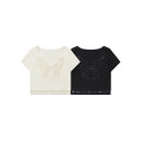HOOK バタフライレースショートTシャツ トップス
