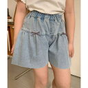 【8/11まで5%OFFクーポン】aimoha kids 【aimoha-KIDS-】フレアデニムショートパンツ パンツ・ズボン