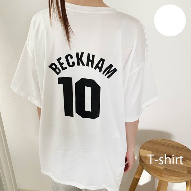 【10％OFFクーポン！11/27(木)1:59まで】VICTORIA 韓国風 オーバーサイズ ナンバープリント 半袖 Tシャツ レディース トップス チュニック プルオーバー ゆったり カジュアル シンプル かわいい 5分袖 アップデート 春 夏 白