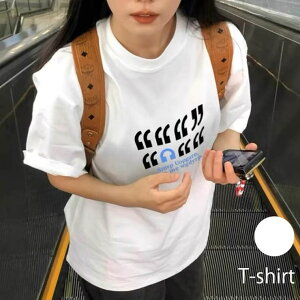 【5/10限定 15%OFFクーポン】VICTORIA プリントTシャツ 引用符&ヘッドホン プリント オーバーサイズ 半袖Tシャツ ゆったり ストリート カジュアル モード 韓国 大きいサイズ 春 夏 白 ホワイト 22F63697 トップス