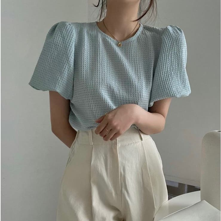 【10％OFFクーポン！7/26(日)1:59まで】Ulysses パフスリーブクルーネックトップス トップス