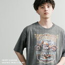 【7/26限定 10%OFFクーポン】Rocky Monroe プリントTシャツ 半袖 ピグメントライク メンズ レディース カットソー グラフィック ルーズ リラックス ゆったり バンドT カレッジ アメカジ カジュアル ストリート 古着 ヴィンテージ