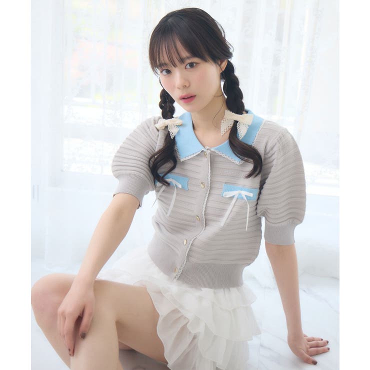 RETRO GIRL 【EC限定カラー】襟付きヴィンテージカーデ トップス