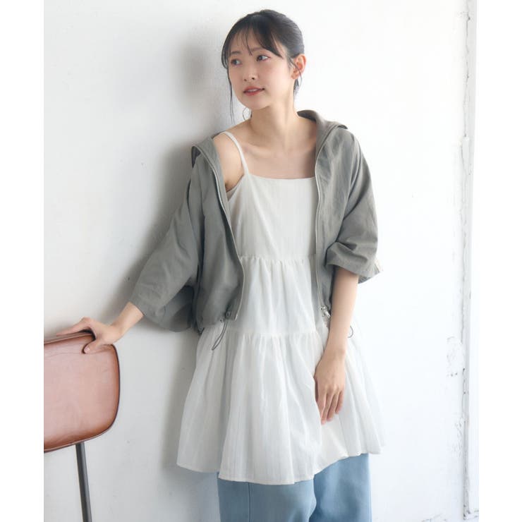 【10％OFFクーポン！1/16(金)1:59まで】RETRO GIRL 【新色追加】コットンレースレイヤードOP ワンピース・ドレス