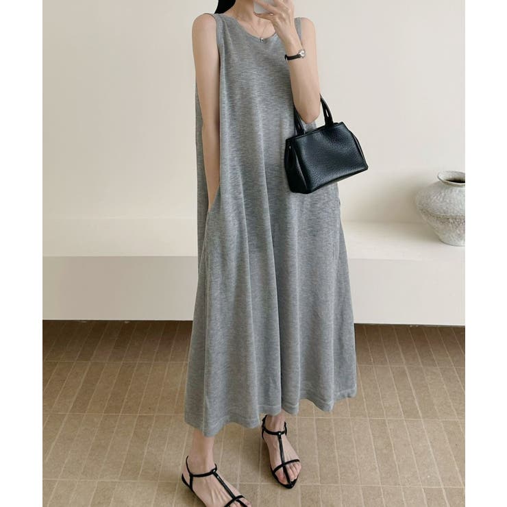 【10％OFFクーポン！1/16(金)1:59まで】aimoha ノースリーブ ロングワンピース ワンピース・ドレス