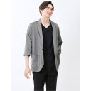 TAKA-Q MEN レーヨン混 2ボタン 7分袖ジャケット トップス