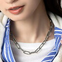 【マラソン期間中 5%OFFクーポン】CREAM-DOT ネックレス 18kコーティング レディース オーバルチェーン 縦長 大きめ モード 大人 上品 ゴールド シルバー アクセサリー