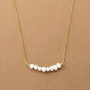 【マラソン期間中 5%OFFクーポン】CREAM-DOT ステンレス製 ネックレス 金属アレルギー つけっぱなし サージカルステンレス レディース ショート チェーン 淡水パール カーブ ナチュラル メタル 大人 ゴールド シルバー アクセサリー