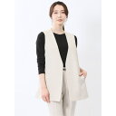 TAKA-Q WOMEN 麻調合繊 ペプラム ジレ(セットアップ可能) トップス