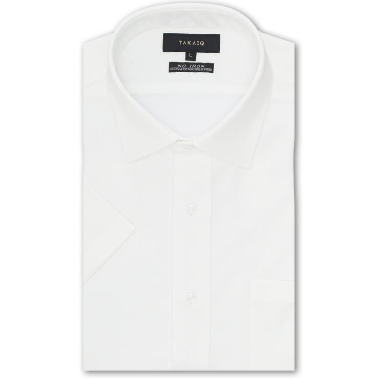 【10％OFFクーポン！12/11(木)1:59まで】TAKA-Q MEN ノーアイロンストレッチ スタンダードフィット ワイドカラー半袖ニットシャツ スーツ