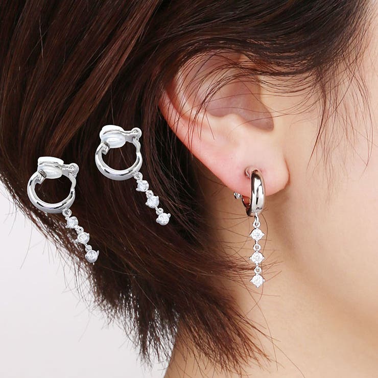 sankyo shokai ライン ストーン イヤリング ニッケルフリー 低アレルギー 素材 金属アレルギー 【返品交換不可】 浴衣 に 合う 母の日 ギフト ...