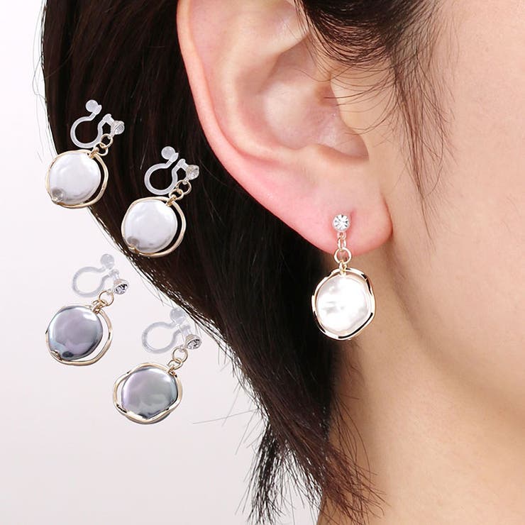 sankyo shokai 1粒 ストーン パール デザイン リング イヤリング ニッケルフリー 低アレルギー 素材 金属アレルギー 【返品交換不可】 浴衣 に...