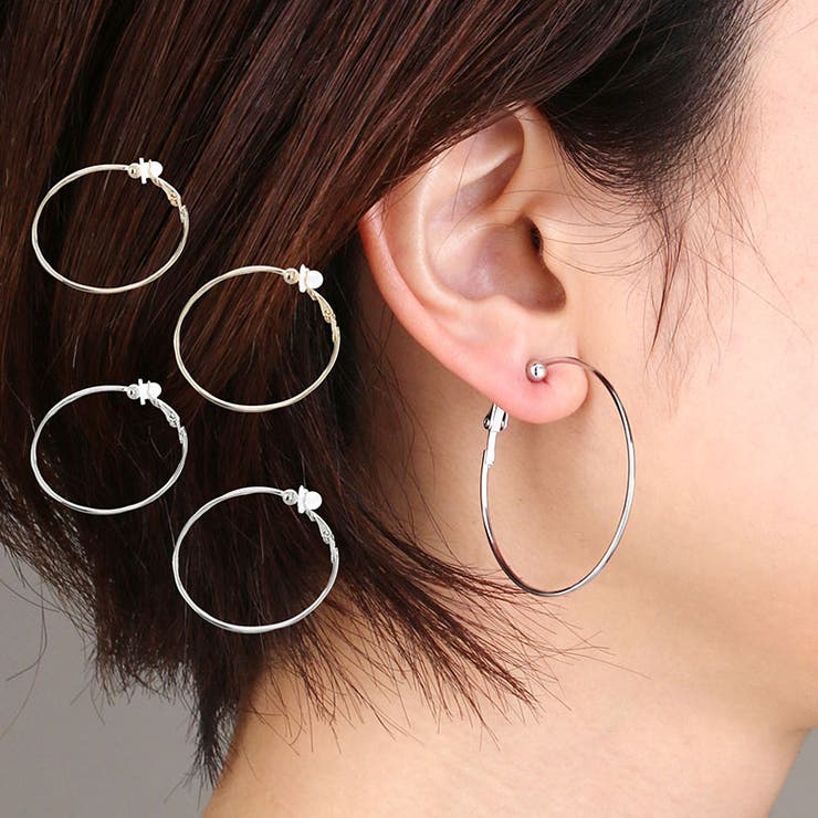 sankyo shokai ワンタッチ フープ イヤリング 40mm ニッケルフリー 低アレルギー 素材 金属アレルギー 【返品交換不可】 浴衣 に 合う 母の...