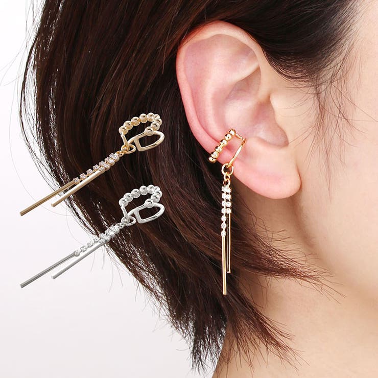 sankyo shokai ストーン ダブル ライン イヤーカフ ニッケルフリー 低アレルギー 素材 金属アレルギー 【返品交換不可】 浴衣 に 合う 母の日 ...