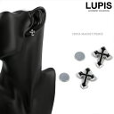 【5/10限定 15%OFFクーポン】LUPIS クロスマグネットピアス【磁石ピアス】 アクセサリー