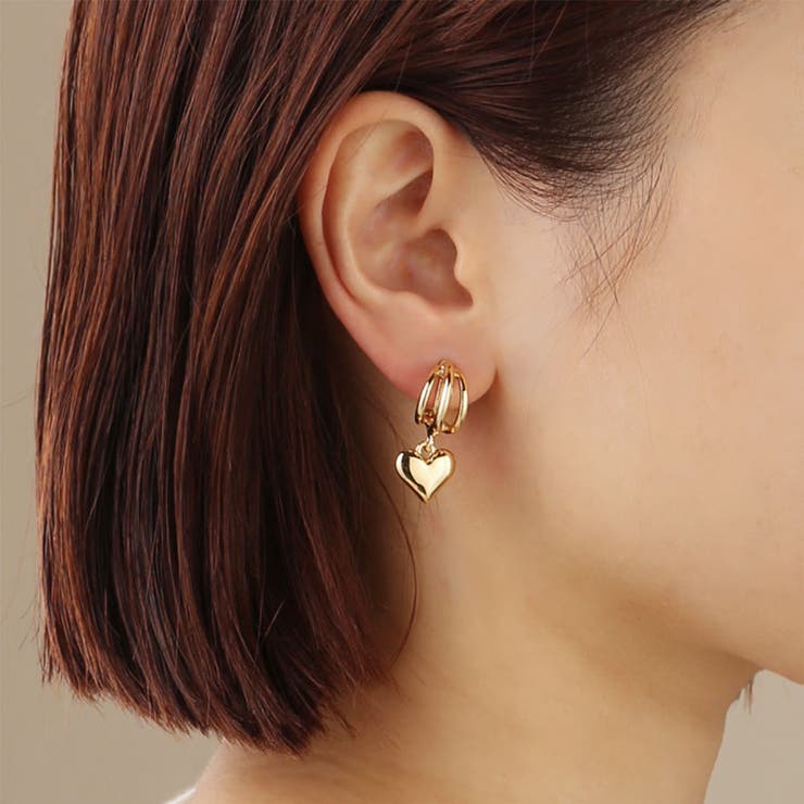 sankyo shokai イヤリング 揺れる ハート 金属アレルギーmoichou ニッケルフリー ゴールド シルバー 大人 お洒落 小ぶり ノンホールピアス...