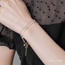 CREAM-DOT 2点セット ブレスレット 金属アレルギー ニッケルフリー 18kコーティング レディース チェーン 小粒パール 華奢 3WAY 重ね付け 大人 ゴールド シルバー ピンクゴールド アクセサリー