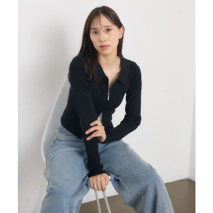 RETRO GIRL WZIPカーデ トップス