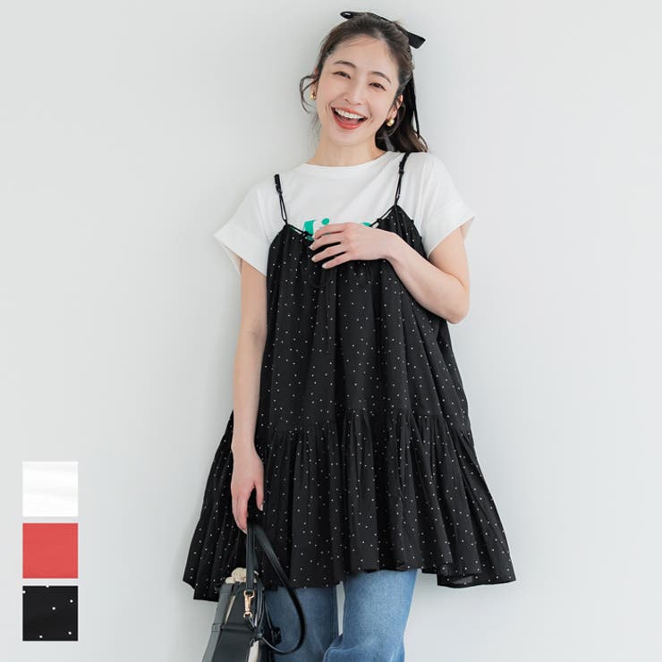 【8/30限定！10％OFFクーポン！】coca ボリュームチュニックキャミソール レディース ワンピース・ドレスのサムネイル