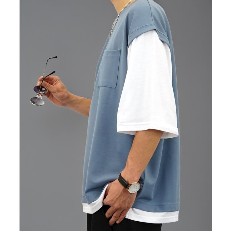 【10%OFFクーポン!11/27(木)1:59まで】GROOVY STORE 【オーバーサイズ】ベスト風 Tシャツ半袖 ジョーゼット #無地 Tシャツ トップ...