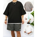 GROOVY STORE 【無地】ポケットT【オーバーサイズ】ハーフスリーブTシャツ 無地【ヘビーウェイト】5分袖 トップス
