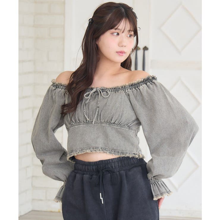 RETRO GIRL 【セットアップ対応】フリンジデニムBL トップス