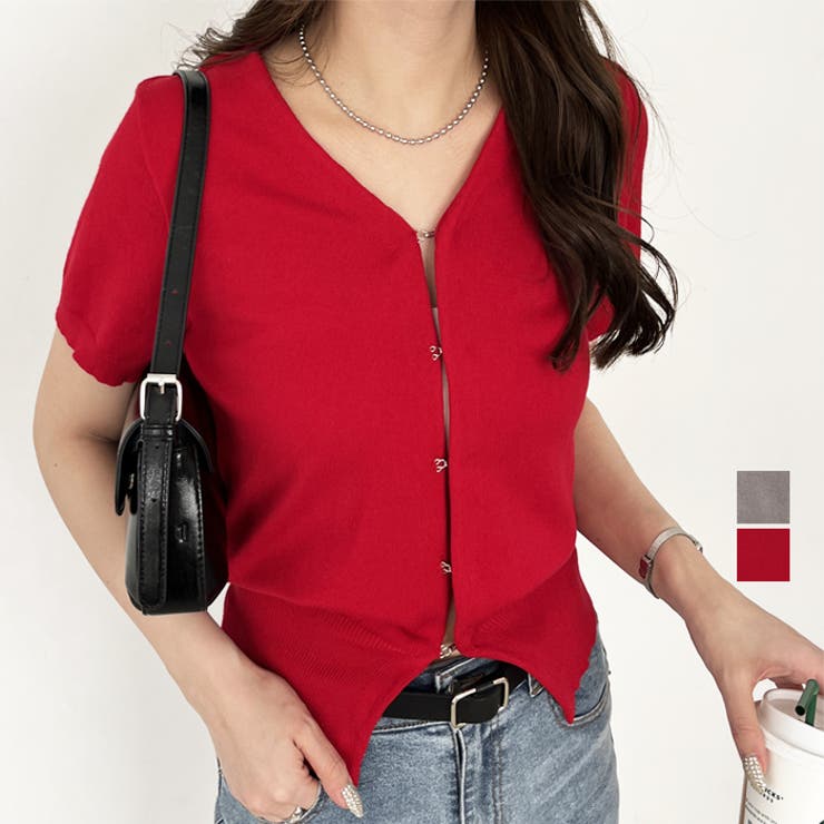 GeeRA 【nelliy.】ホックデザインサマーカーディガン トップス