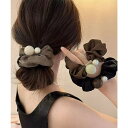 【マラソン期間中 5%OFFクーポン】Miniministore シュシュ ヘアゴム パール 髪飾り ヘアアクセサリー