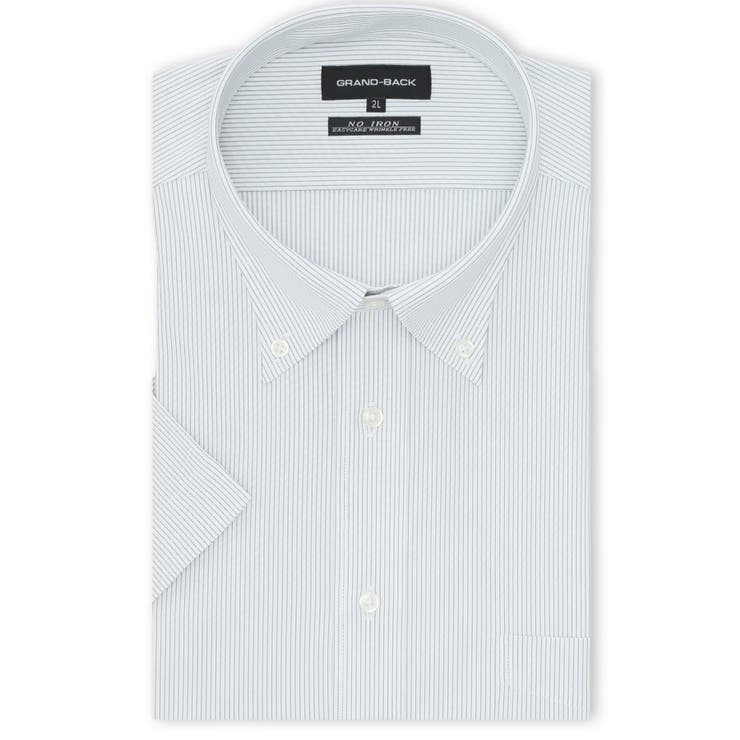 【10％OFFクーポン！12/11(木)1:59まで】TAKA-Q MEN 【大きいサイズ】グランバック/GRAND-BACK ノーアイロンストレッチ ボタンダウン半袖ニットシャツ スーツ