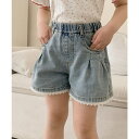 【8/11まで5%OFFクーポン】aimoha kids 【aimoha-KIDS-】デニム キッズフレアショートパンツ パンツ・ズボン