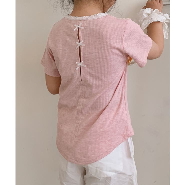 aimoha kids 【aimoha-KIDS-】バックリボン キッズTシャツ トップス