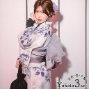 Tika 水彩牡丹柄浴衣3点セット 妖艶浴衣 セクシー浴衣 レディース浴衣 自宅で洗える 作り帯 下駄 ホワイト ゆんころ Tika ティカ 浴衣・着物