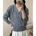 aimoha 【aimoha】小さな刺繍入りVネックニットカーディガン トップス(4)