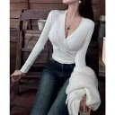 【5%OFFクーポン 9/11 1:59まで】aimoha 【Jasmine】カシュクールリブニットトップス Jasmine Grandiflorum トップス
