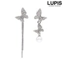 LUPIS パヴェバタフライアシンメトリーピアス アクセサリー