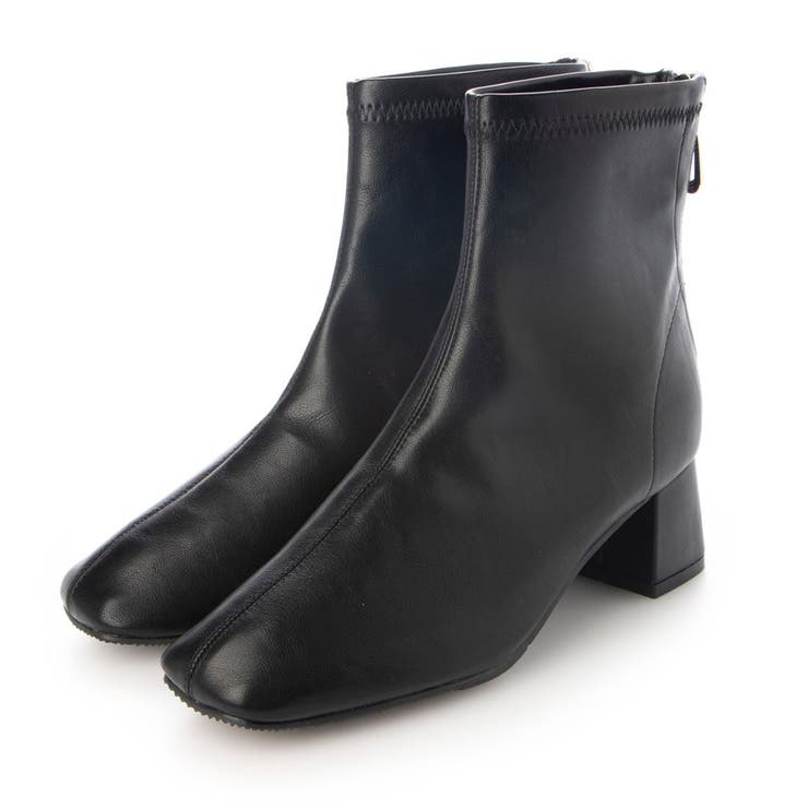 Mafmof Realta(レアルタ)5cmヒールスクエアトゥストレッチショートブーツ シューズ・靴