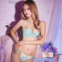 Dazzy バイカラーフローラルレースブラジャー&フルバックショーツ インナー・下着