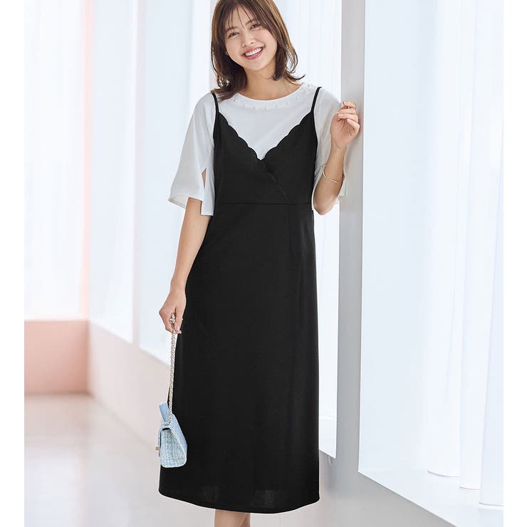 alotta カットジョーゼットスカラップキャミワンピ ワンピース・ドレス