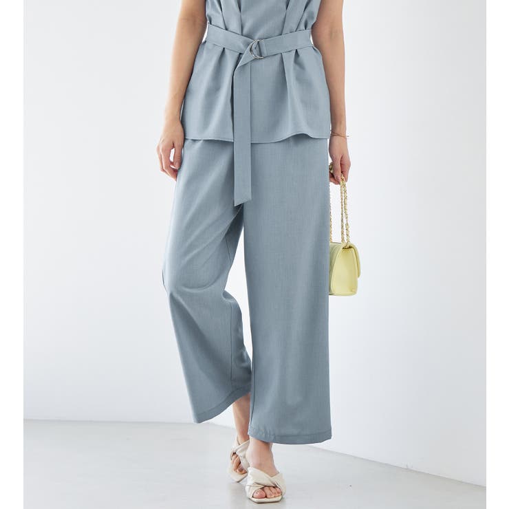 【10％OFFクーポン！2/10(火)1:59まで】alotta 麻調セミワイドパンツ パンツ・ズボン