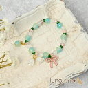 lunolumo ブレスレット レディース すずらん スズラン 花 フラワー りぼん リボン 緑 ピンク BL アクセサリー