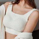 レースレディース もこもこ ボア カップ付き クロップド タンクトップ 女性 レディース インナー 肌着 下着 春 秋 冬 ブラジャー ハーフトップ 単色 無地 可愛い キュート ふわふわ 保温 ウォーミー 温活 ぽかぽか アクセント 着回し リラック