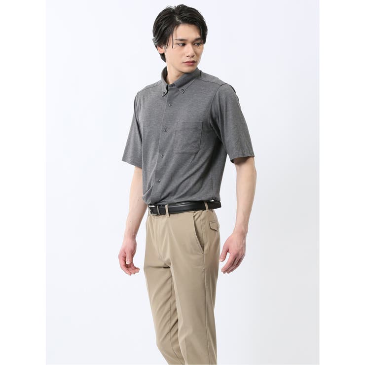 【10%OFFクーポン!11/27(木)1:59まで】TAKA-Q MEN ストレッチ ボタンダウン 半袖シャツ トップス