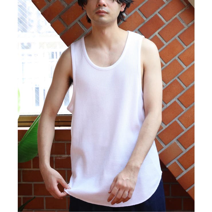 【10％OFFクーポン！12/11(木)1:59まで】8（eight） タンクトップ メンズ ノースリーブ ワッフル インナー サーマル トップス