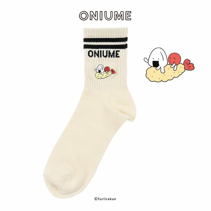 【10％OFFクーポン！11/27(木)1:59まで】福助オンラインストア おにうめ ： おにぎりとうめぼし柄 刺し..