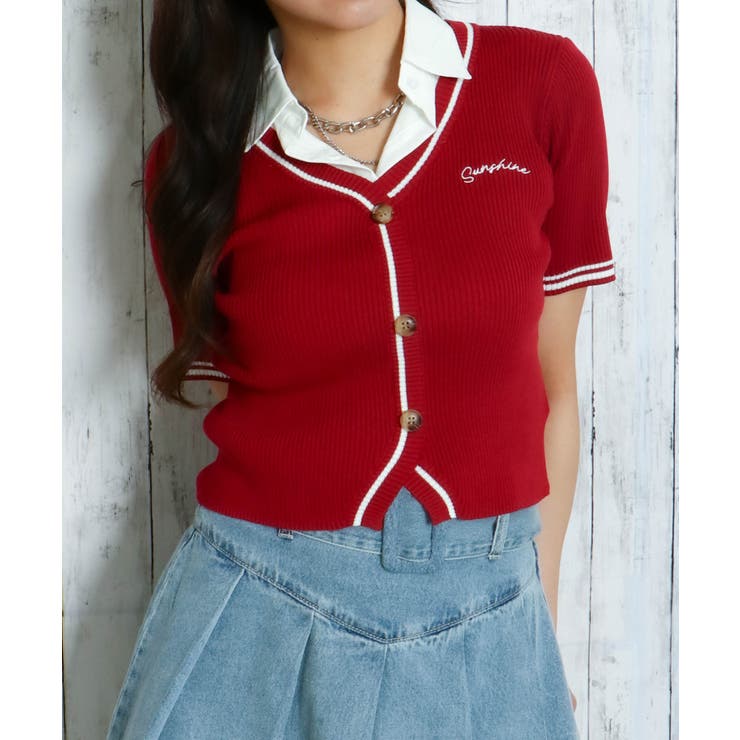 GORGE 《シャツ襟×カーディガン風》レディース クロップドトップス レイヤード風 春夏秋 トップス